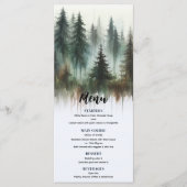 Watercolor Bomen Rustieke Wildernis Bruiloft Menu (Voorkant)