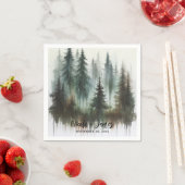 Watercolor Bomen Rustieke Wildernis Bruiloft Servet (Insitu)