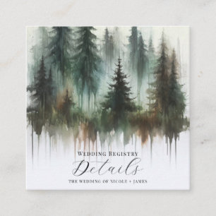 Watercolor Bomen Rustieke Wildernis Details Vierkante Visitekaartje