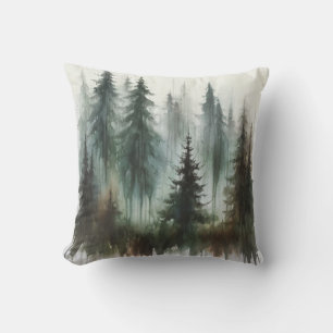 Watercolor Bomen Rustieke Wildernis  Kussen