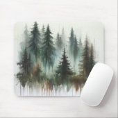 Watercolor Bomen Rustieke Wildernis Muismat (Met muis)