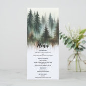 Watercolor Bomen Rustieke Wildernis Trouwmenu Menu (Staand voorkant)