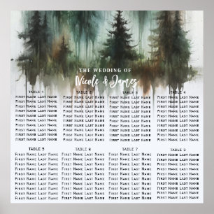 Watercolor Bomen Rustieke Wildernis Trouwstoel Poster