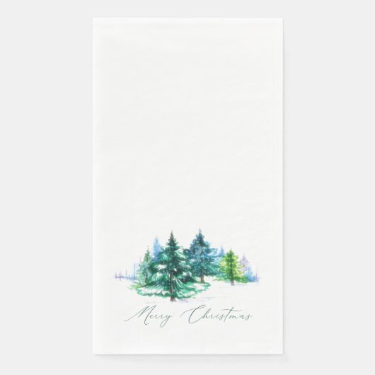 Watercolor bomen servet (Voorkant)