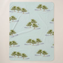 Watercolor Bomen Sherpa Dekbed
