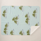 Watercolor Bomen Sherpa Dekbed Deken (Voorkant (horizontaal))