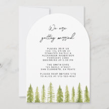 Watercolor Bomen Trouwkaart