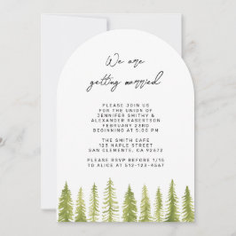 Watercolor Bomen Trouwkaart Kaart