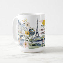 Watercolor Bonjour Mooi Parijs