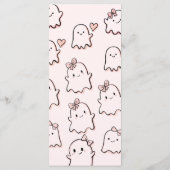 Watercolor Boo Roze Cute Pasel Halloween Menu (Achterkant)