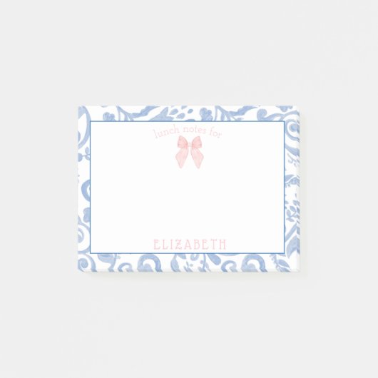 Watercolor Boog Bloemenkinderen Gepersonaliseerde Post-it® Notes (Voorkant)