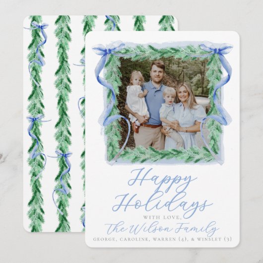 Watercolor Boog Kerstkaart (Voorkant / Achterkant)