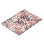 Watercolor Books and Pink Flowers Notebooks Notitieboek (Linkerzijde)