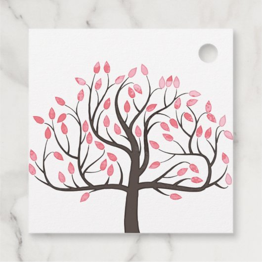 Watercolor Boom Huwelijk Bedankjes Labels (Achterkant)