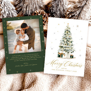Watercolor Boom Kerst Elegant Feestdagenkaart