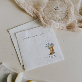 Watercolor Boots Bridal Shower Napkin Servet