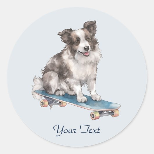 Watercolor Border Collie Sticker (Voorkant)
