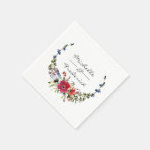 Watercolor bos bloem bruiloft servet (Hoek)