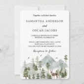 Watercolor bos | Bomen en herten  Kaart (Voorkant)