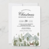 Watercolor bos | Bomen en herten | Uitnodiging (Voorkant)