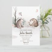 Watercolor Bos Bos Baby Shower Kaart (Staand voorkant)