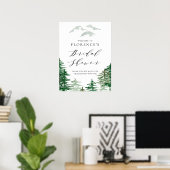 Watercolor Bos Bruiloft Borrel Welkom Poster (Thuiskantoor)