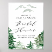 Watercolor Bos Bruiloft Borrel Welkom Poster (Voorkant)