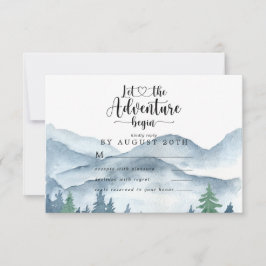 Watercolor Bos Bruiloft RSVP-reactiekaart RSVP Kaartje