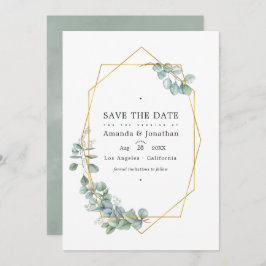 Watercolor bos eucalyptus bruiloftsfoto save the date