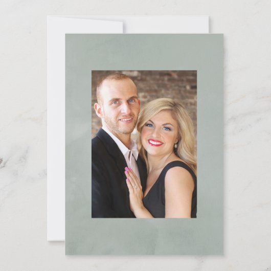 Watercolor bos eucalyptus trouwfoto save the date (Achterkant)