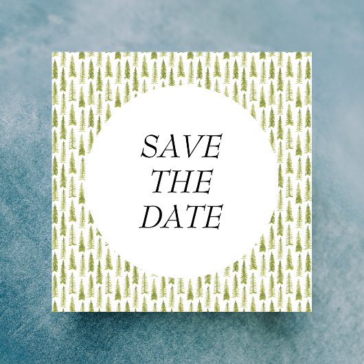 Watercolor Bos Huwelijk  Save The Date