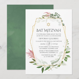 Watercolor Bos Kruiden Herbarium Geometrische Bat Kaart