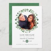 Watercolor bos landschap groen wedding save the date (Voorkant / Achterkant)