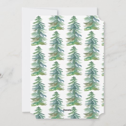 WATERCOLOR BOS-NIEUWJAAR. FEESTDAGENKAART (Achterkant)