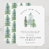 WATERCOLOR BOS-NIEUWJAAR. FEESTDAGENKAART (Voorkant / Achterkant)