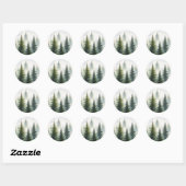 Watercolor Bos Ronde Sticker (Vel)