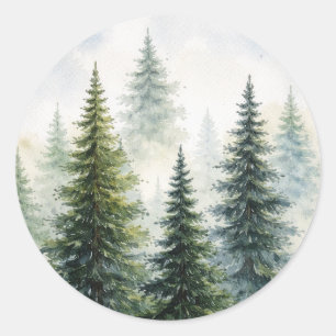 Watercolor Bos Ronde Sticker