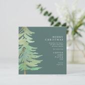 Watercolor bos zakelijke kerstkaart kaart (Staand voorkant)