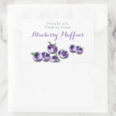 Watercolor Bosbessen Rechthoek Stickers (Tas)