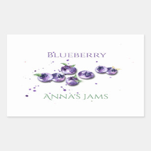 Watercolor Bosbessen Rechthoek Stickers