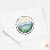 Watercolor Bosbomen Ronde Retouradres Sticker (Envelop)