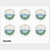 Watercolor Bosbomen Ronde Retouradres Sticker (Vel)