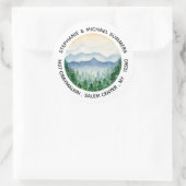 Watercolor Bosbomen Ronde Retouradres Sticker (Tas)
