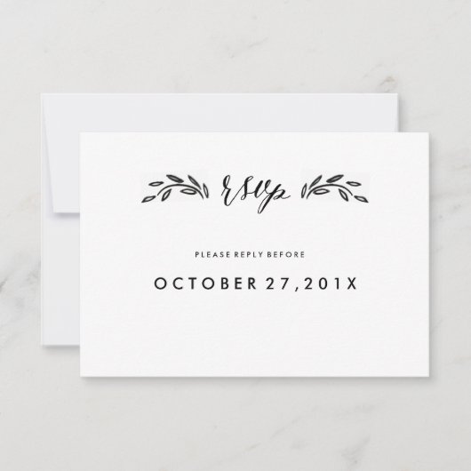 Watercolor Bosbruiloft Vereenvoudigde RSVP Kaart (Voorkant)