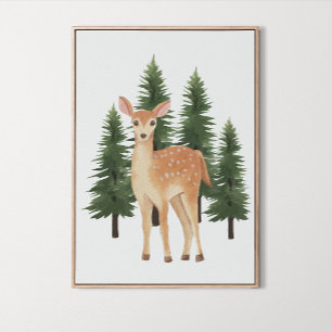 Watercolor Bosdier Kinderkamer Muur Kunst Poster