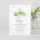 Watercolor bosgroen baptist kaart (Staand voorkant)