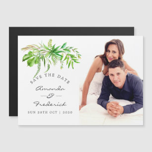 Watercolor bosgroen Huwelijk Save the Date Magnetische Uitnodiging