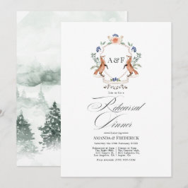 Watercolor Bosland Laurier Crest Proefdiner Kaart