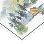 Watercolor boslandschap korte tafel runner tafelloper (Hoek)