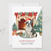 Watercolor Boston Terrier Kerstkaart (Voorkant)